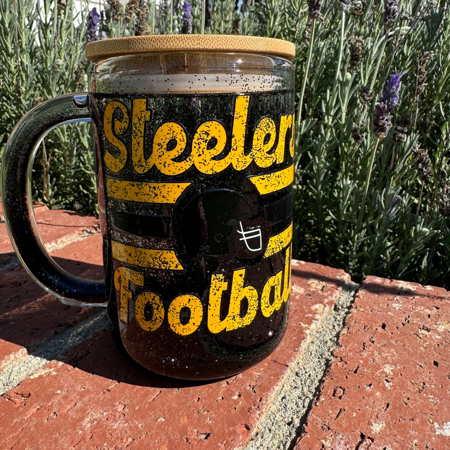 Pittsburgh Football Glitter Globe Coffee Cup