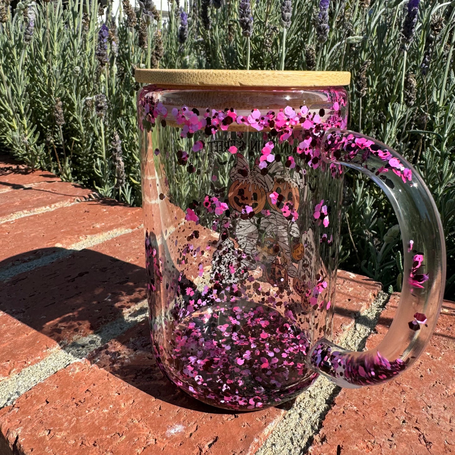 Nightmare on Main Street Glass Glitter Globe Coffee Cup