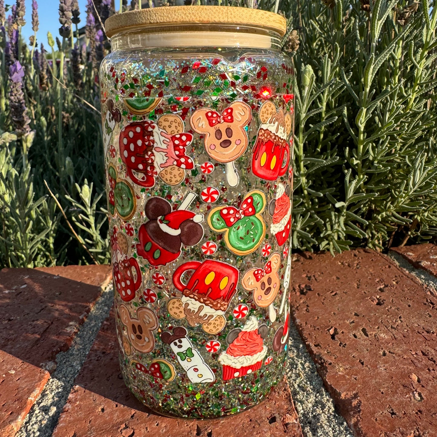 Main Street Christmas Glitter Globe Glass Cup