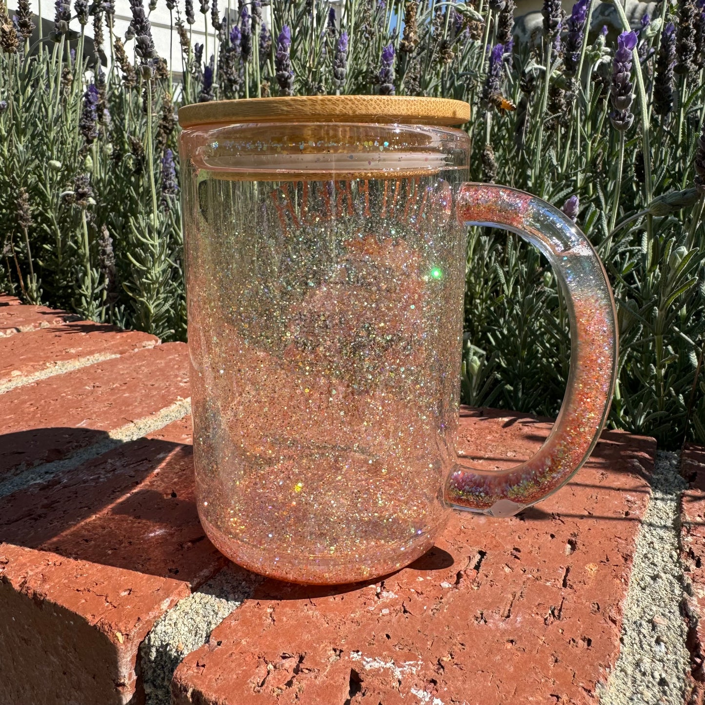 Farm Fresh Pumpkins with Pink Farm Truck Glitter Globe Coffee Cup