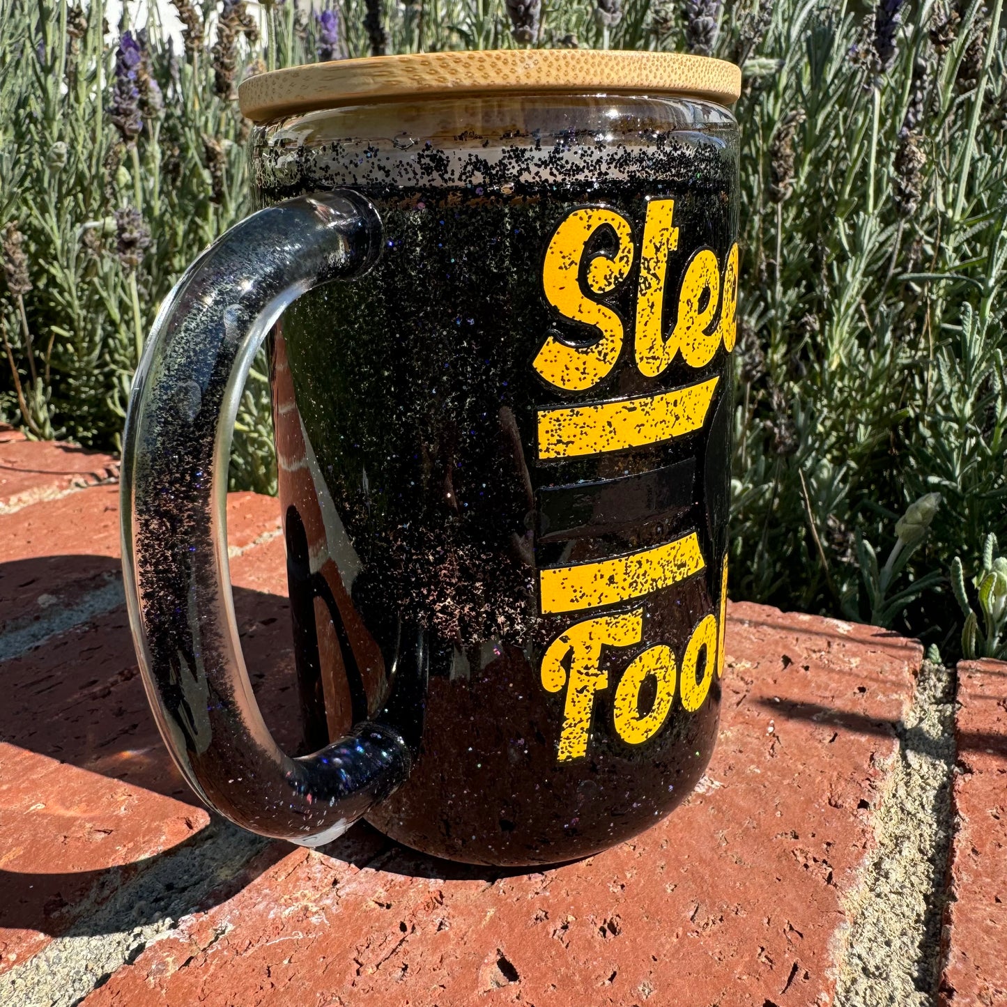 Pittsburgh Football Glitter Globe Coffee Cup