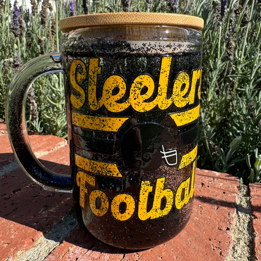 Pittsburgh Football Glitter Globe Coffee Cup