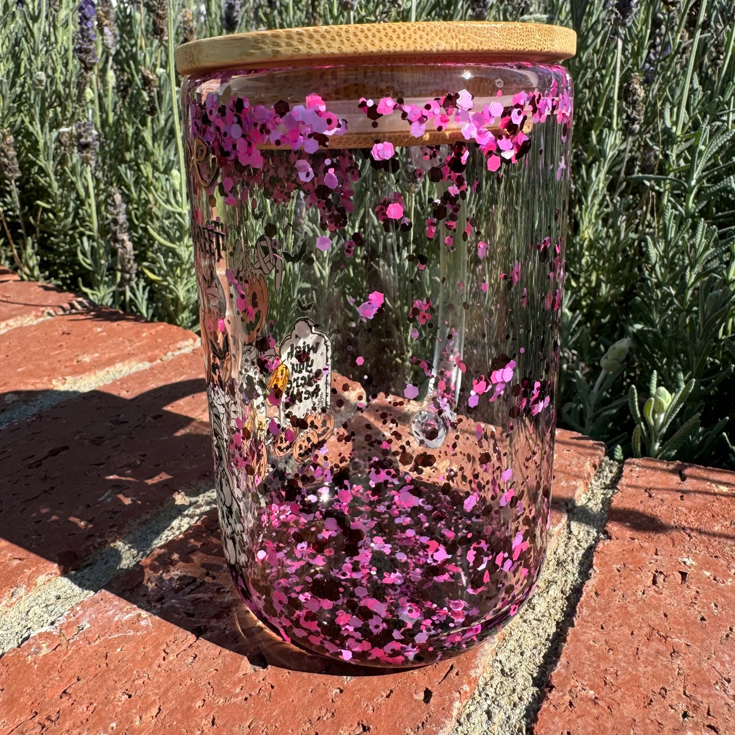 Nightmare on Main Street Glass Glitter Globe Coffee Cup