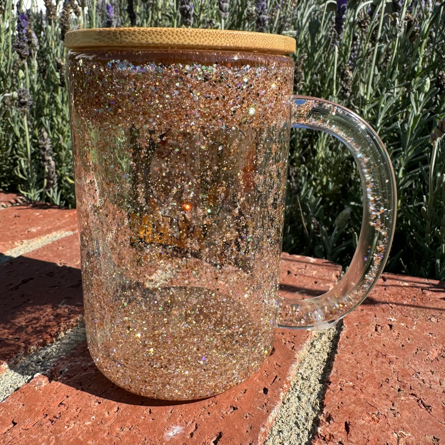 Welcome To Salem Black Cat Glitter Globe Glass Coffee Cup