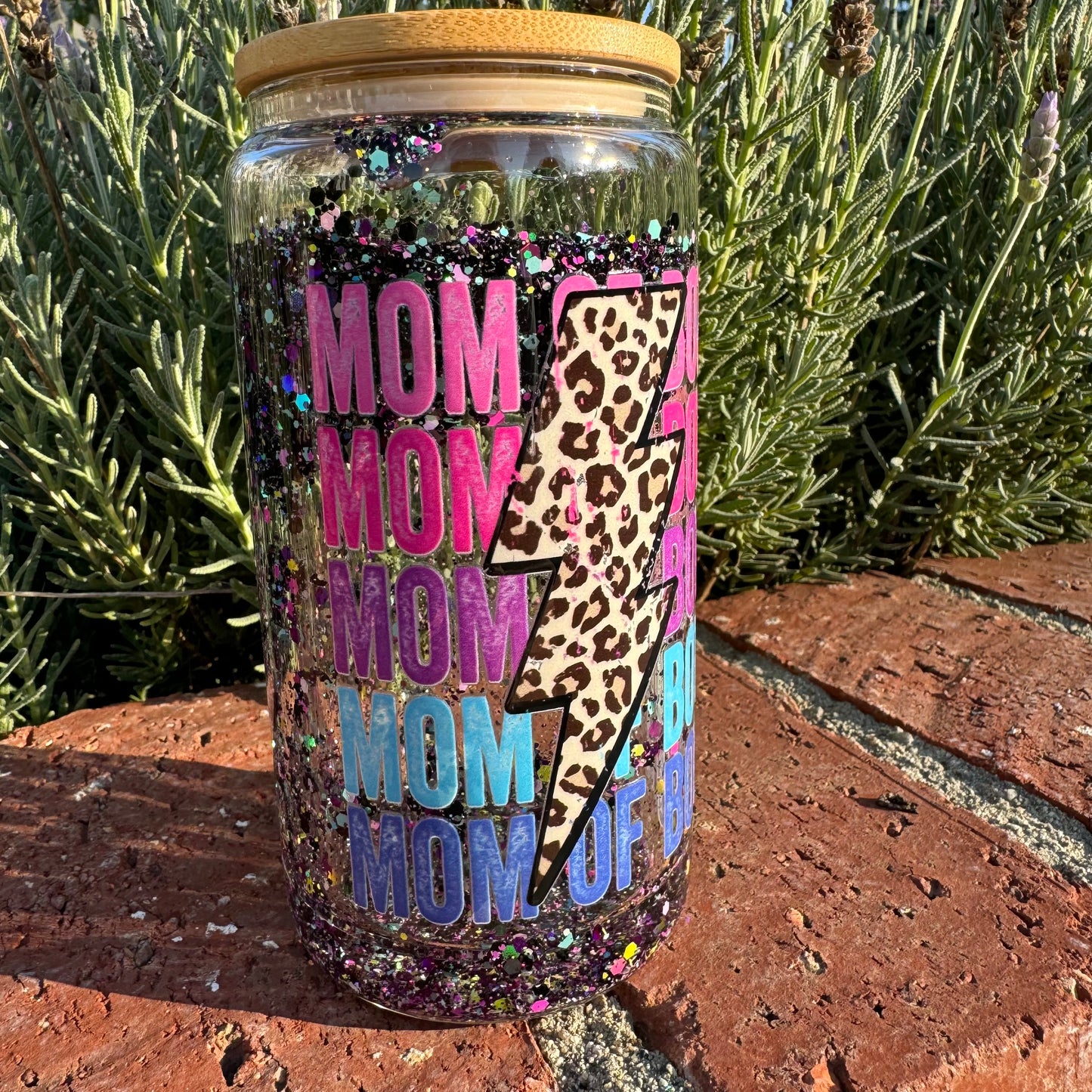 Pink, Blue and Cheetah Mom of Both with Lightning Bolt